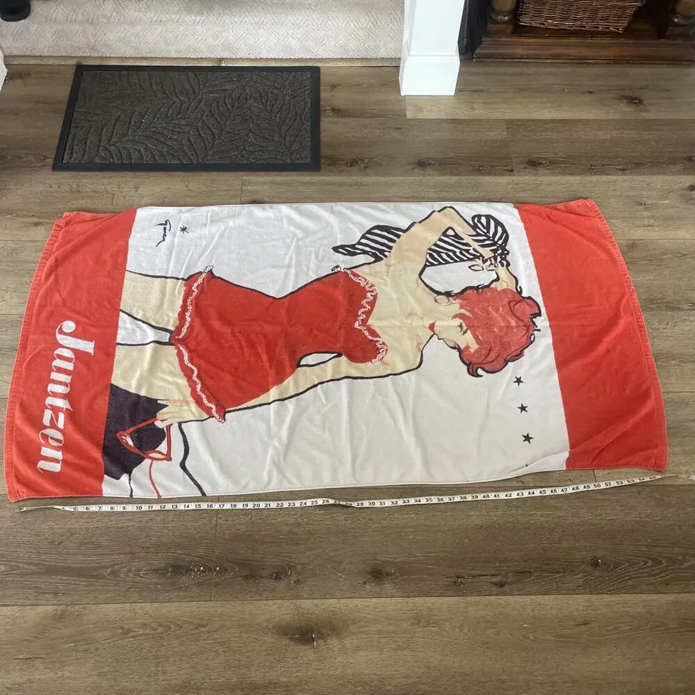 Vintage Jantzen Pin Up Towel 60s Girl Of His Dreams Retro Swimsuit Ad Bombshell
